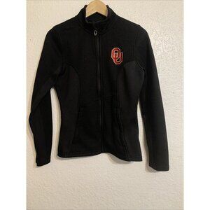 Spyder Womens Black Slim Jacket OU Logo Embroidered Sz S Boomer Sooner Sportcore